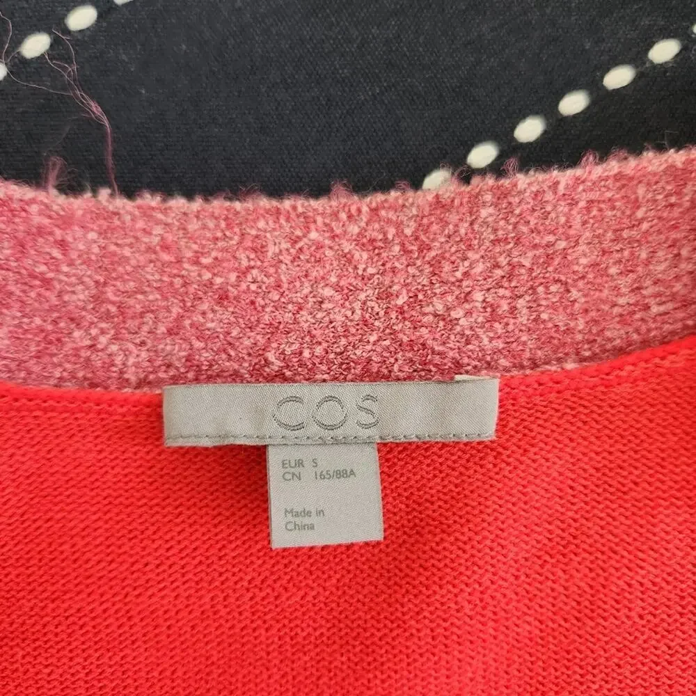 Cos Colour Block Cardigan In Red Size Small